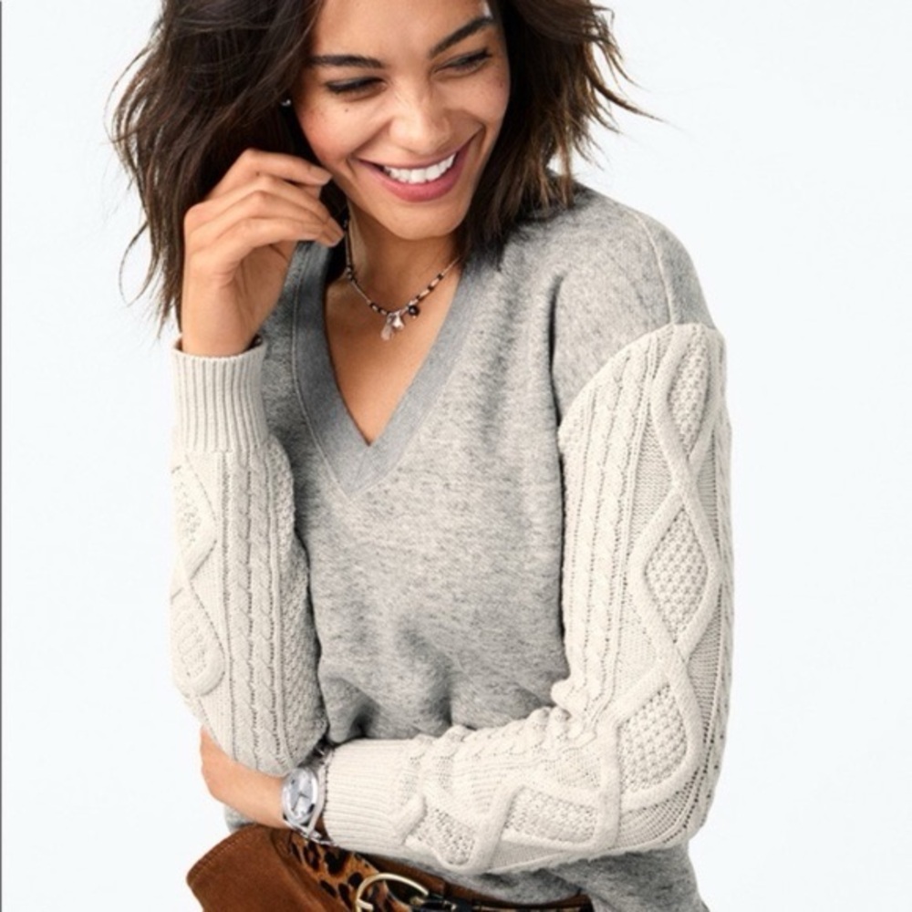 Cabi Fusion knit cable sweater sweatshirt size XS